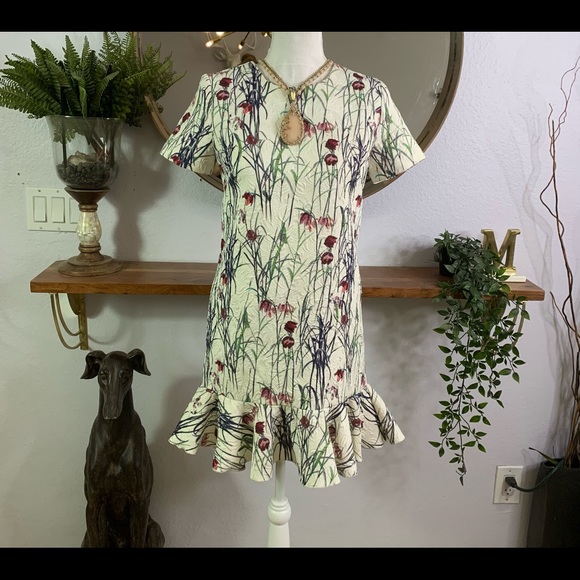 Anthropologie Sam & Lavi Floral Ruffle Hem Mini XS - Picture 2 of 9